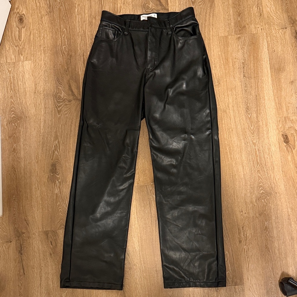 Abercrombie Black Faux Leather Pants